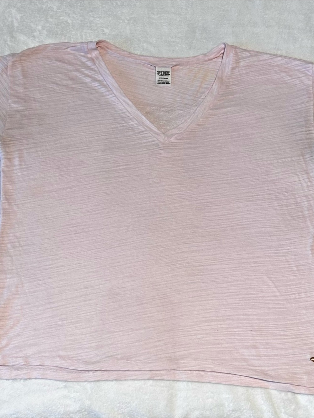 PINK Victoria's Secret Light Pink V-Neck Short Sleeve Tee